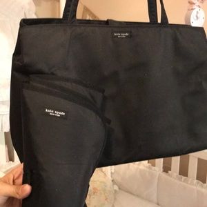 Kate Spade black nylon diaper bag w/ changing pad